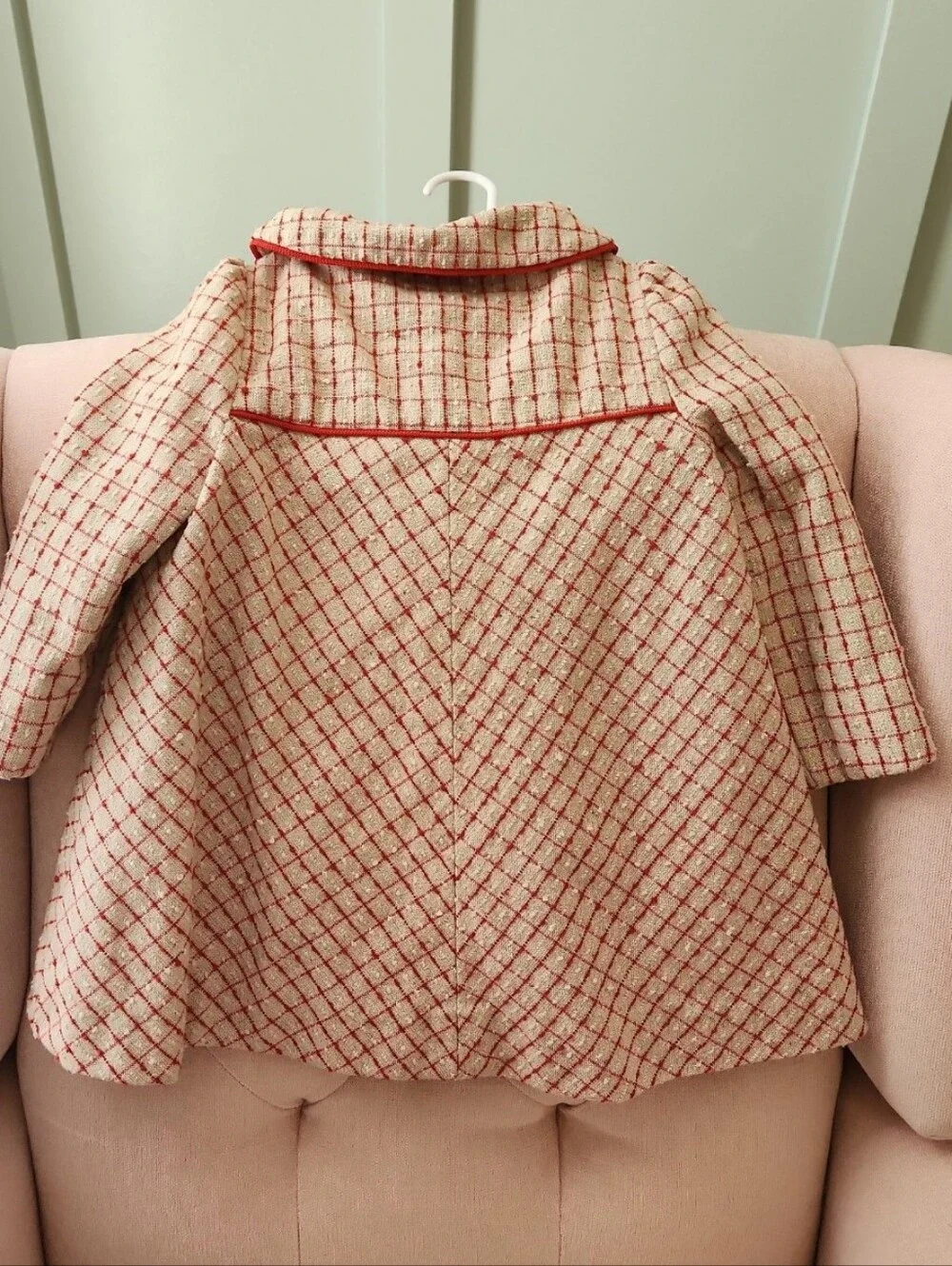 Vintage Christmas Winter Red Plaid Coat Jacket size 3t 4t smocked like